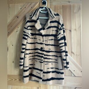 Striped Tan and Black Women's Sweater